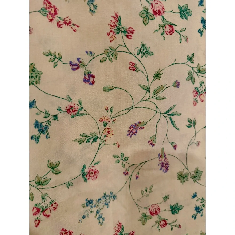 Vtg Lady Pepperell Single Floral‎ Pillowcase Eyelet Lace Trim Pink Purple Green